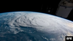 El huracán Harvey en una fotografía de la NASA.