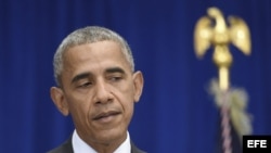 El presidente Barack Obama, ofrece una rueda de prensa en el hotel Lotte New York Palace de Nueva York.