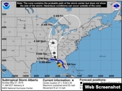 Tormenta subtropical Alberto. (NHC)