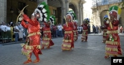 Archivo Ballet Folclórico de Coahuila y del grupo Takinkai de la Universidad Autónoma de ese estado mexicano. Se presentan en La Habana Vieja.