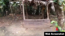 Detalle de una vivienda temporal en Cuba, propiedad de afectados por huracán Sandy (2012). 