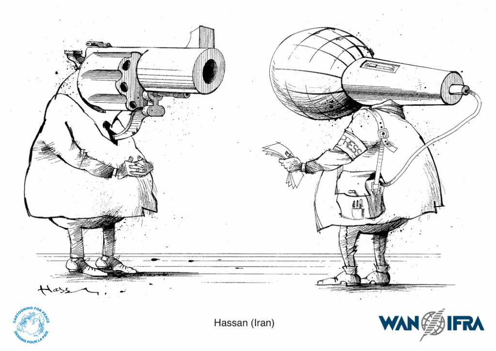 Hassan fue encarcelado en 1992 por una caricatura de Ayatollah Khomeini. Tras innumerables manifestaciones de protesta, la organización Abogados sin Fronteras consiguió que lo liberasen después de dos años en prisión.