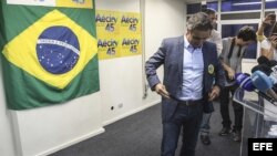 El candidato a la Presidencia de Brasil por el Partido de la Social Democracia Brasileña (PSDB), Aecio Neves.