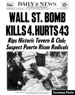 Noticia del atentado en la histórica Frances Tauvern, perpetrado por las FALN puertorriqueñas en 1975