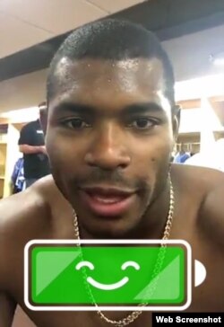 Yasiel Puig en Snapchat.