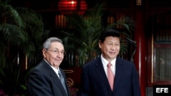 Raúl Castro y Xi Jinping.