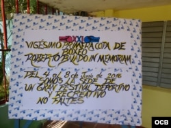 Pancarta del torneo de boxeo.