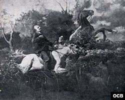 José Martí en Dos Ríos.