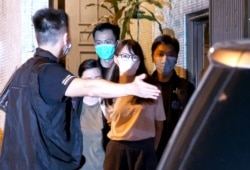 Anne Chow, prominente activista de Hong Kong durante su arresto