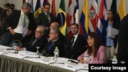 Presidente de la OEA, Luis Almagro, en la Cumbre de las Américas de Lima, Perú.