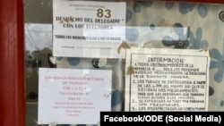 Un cartel anuncia la celebración de la Asamblea de Rendición de Cuentas del delegado a sus electores en una circunscripción de La Habana. (Facebook/ODE)