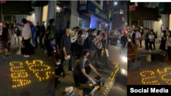 Combinación de fotografías de la manifestación de exiliados cubanos en Nueva York.