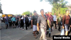 MIgrantes cubanos en la frontera entre Costa Rica y Nicaragua