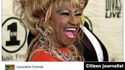 Imagen de Celia Cruz publicada en Facebook por Leovanis Correa.