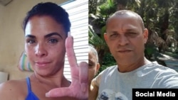 La opositora Lizandra Góngora y el periodista Jorge Bello, acusados de sabotaje tras su participación en las protestas del 11 de julio. 