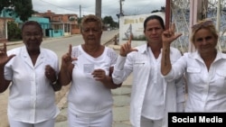 Damas de Blanco en Colón, Matanzas. (Foto: Facebook)