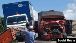 Accidente ocurrido en febrero de 2022 en Sibanicú y Jimbambay, en la provincia de Camagüey.