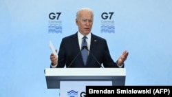 El presidente Joe Biden en la cumbre del G7 el 13 de junio de 2021. (Brendan Smialowski / AFP).