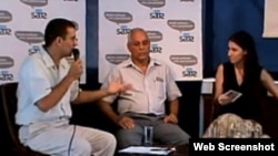 Antonio G. Rodiles (izq), Wilfredo Vallín(C) y Yoani Sánchez(Der) en Estado de Sats