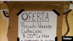 Precio del pescado liberado-controlado en La Habana. Foto de @osmany_freeman