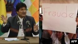 Evo Morales autodeclarándose ganador de las elecciones presidenciales en Bolivia