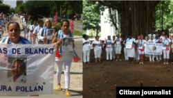 Reporta Cuba. Durante marcha por Quinta Avenida y Reunión en el Parque Gandhi de la Damas de Blanco.