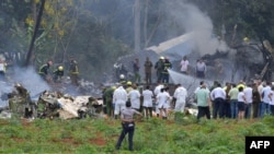 Escena del accidente aéreo del 18 de mayo de 2018 en La Habana.