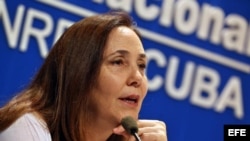 Mariela Castro Espín, ofrece una rueda de prensa el 4 de mayo de 2018.