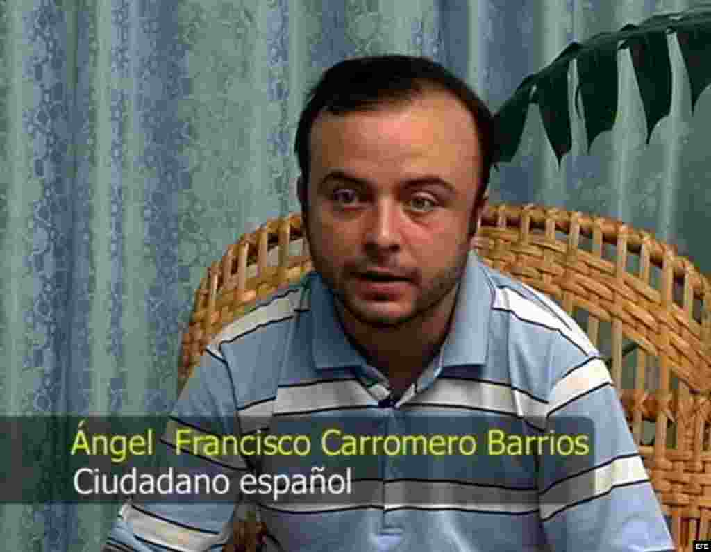 Imagen tomada de un v&iacute;deo y suministrada por el Gobierno cubano el&nbsp; lunes 30 de julio de 2012, en la que aparece el espa&ntilde;ol &Aacute;ngel Carromero.