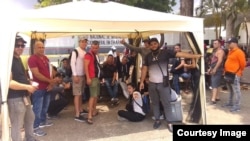 Parte del grupo de cubanos en huelga de hambre en la ciudad de Tapachula, México, 30 de marzo de 2019. (Foto cortesía del grupo).