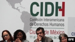 Integrantes de la Comisión Interamericana de Derechos Humanos (CIDH) Rose-Marie Belle Antoine, Tracy Robinson, Felipe González y Rosa María Ortiz. 