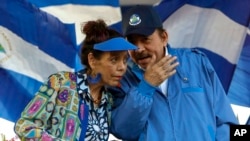 Daniel Ortega y Rosario Murillo en Nicaragua. 